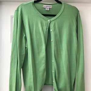 Bright green lime green cardigan